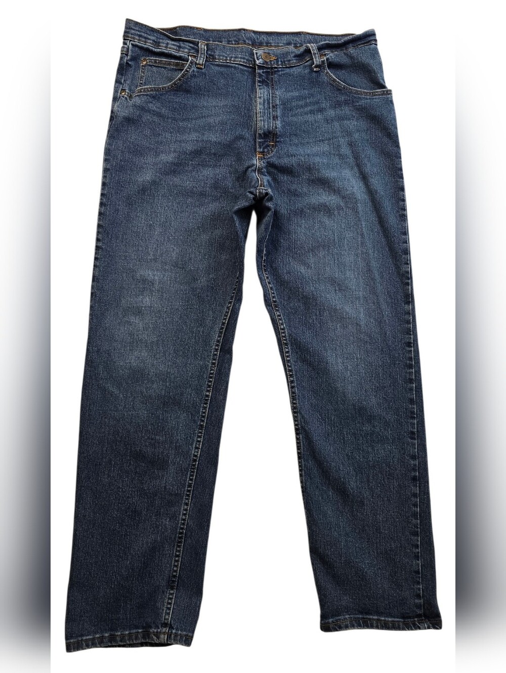 Wrangler Men's Straight Jeans in Blue Denim
